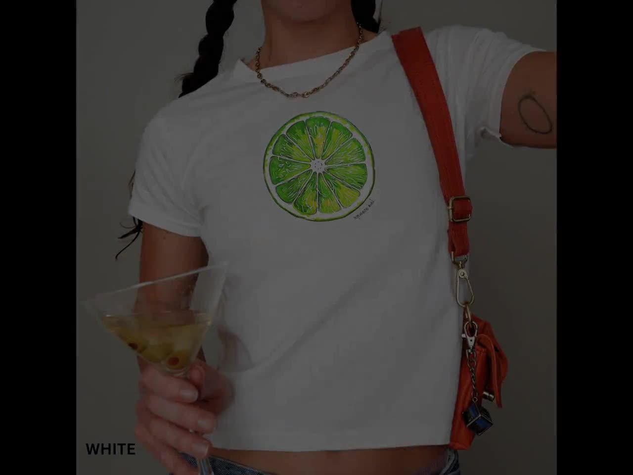 Women's Lime Slice Graphic T-shirt, Y2K Baby Tee, Coquette